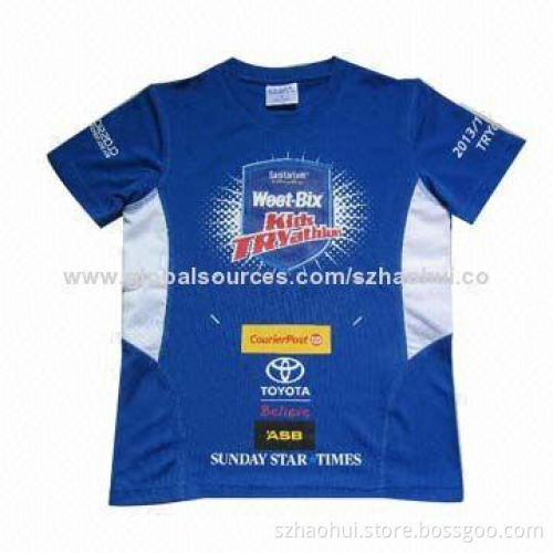 100% Dry Fit Polyester Mesh T-shirt for Workwear, Two-side Printed, Customized Orders Welcomed